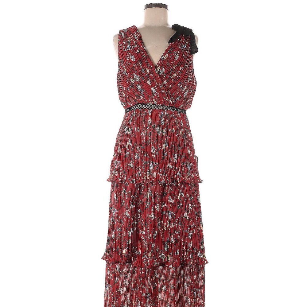 Lulus Size M Tiered Red Floral Dress